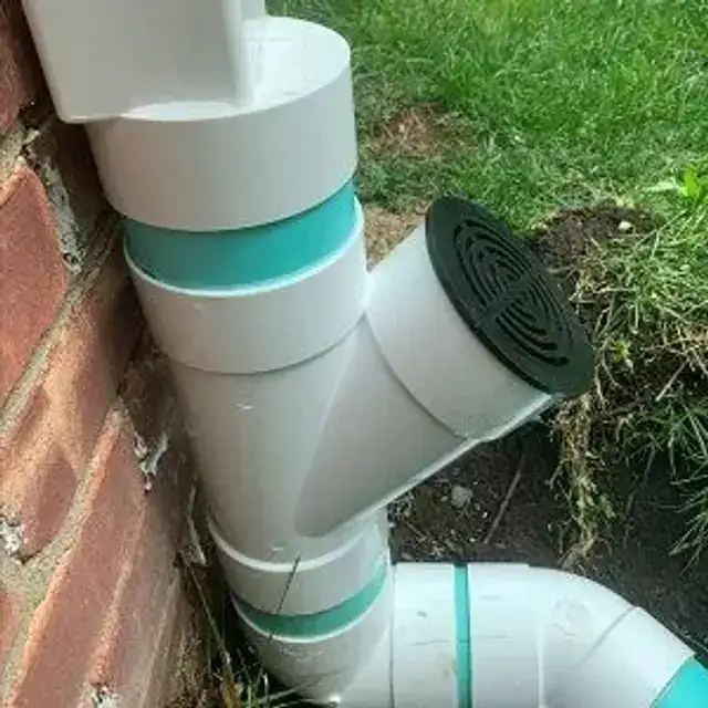 Underground drainage and downspout work — project 1