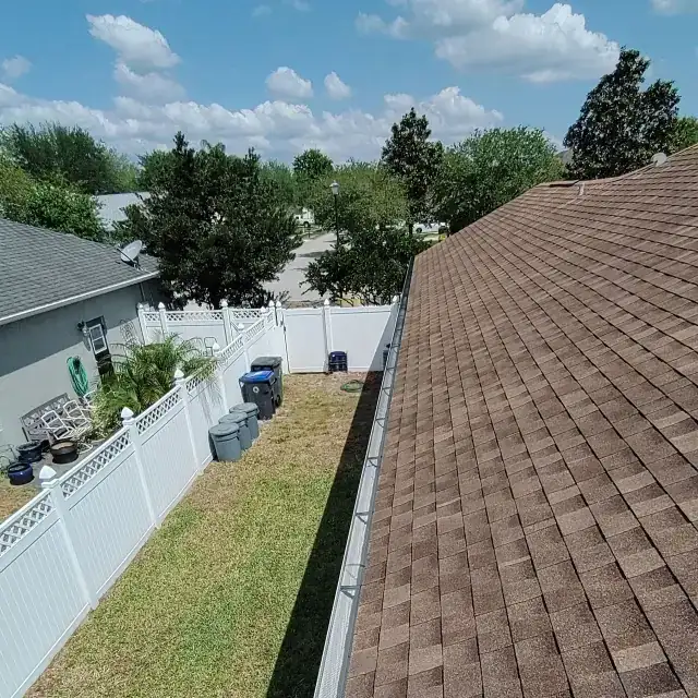 Leaf guard installed on a seamless gutter — project 2