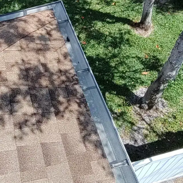 Leaf guard installed on a seamless gutter — project 3