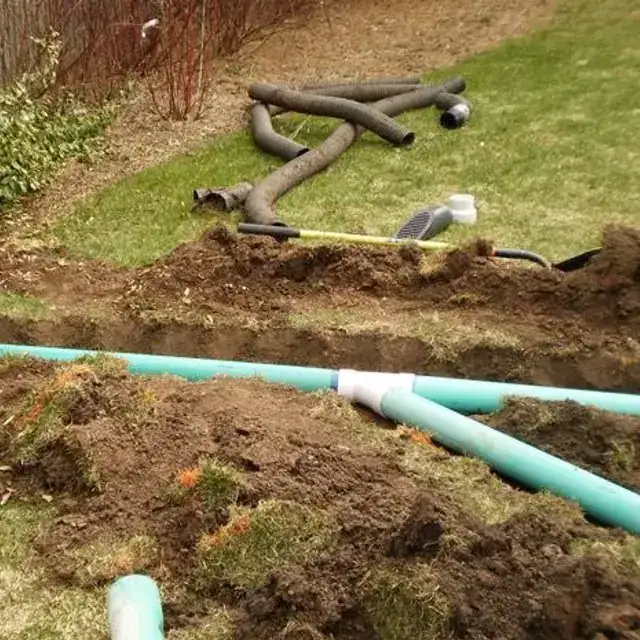 Underground drainage and downspout work — project 5