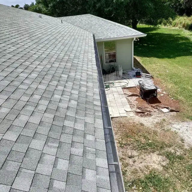 Leaf guard installed on a seamless gutter — project 5