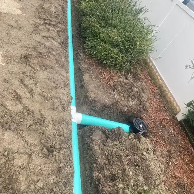 Underground drainage and downspout work — project 6