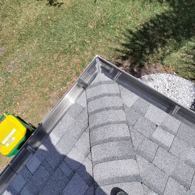 Leaf guard installed on a seamless gutter — project 6