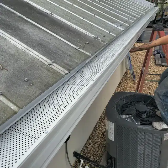 Leaf guard installed on a seamless gutter — project 7