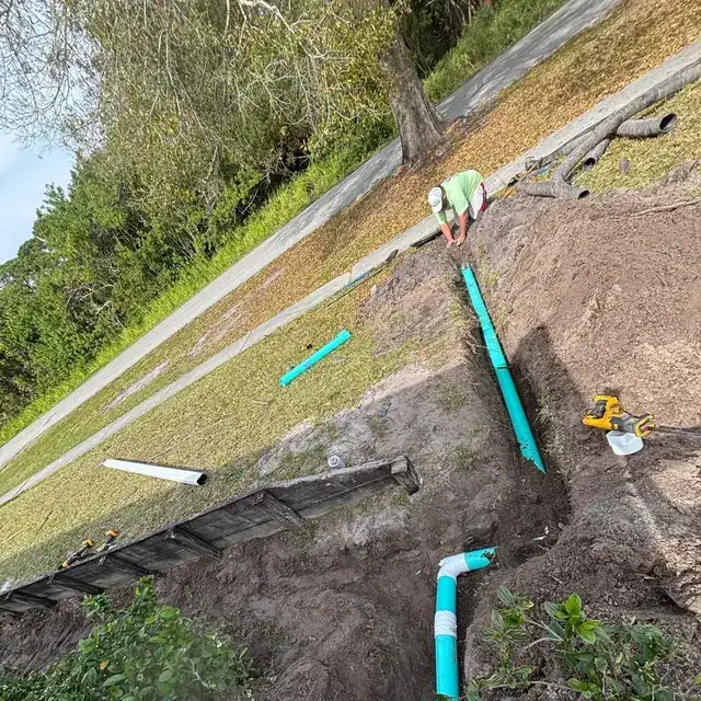 Underground drainage and downspout work — project 9