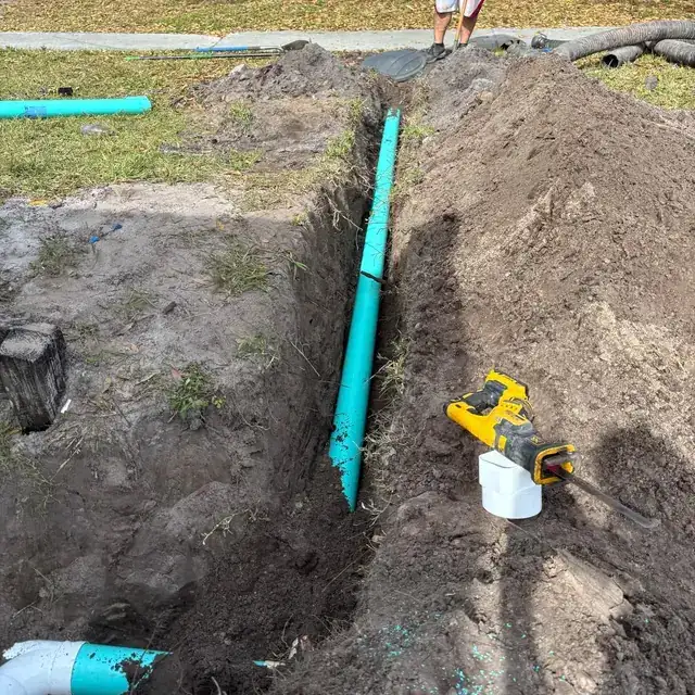 Underground drainage and downspout work — project 10