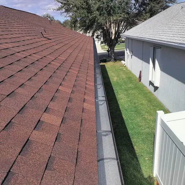 Leaf guard installed on a seamless gutter — project 10
