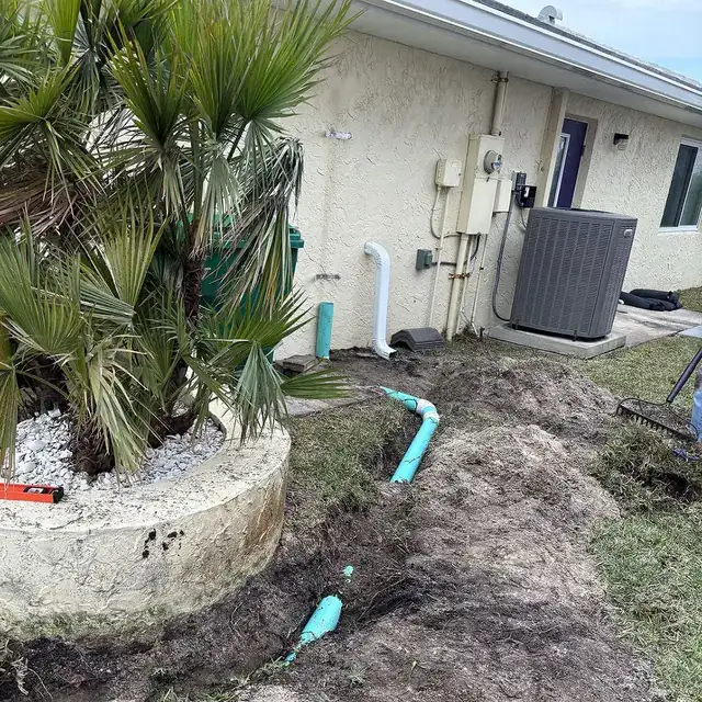 Underground drainage and downspout work — project 11
