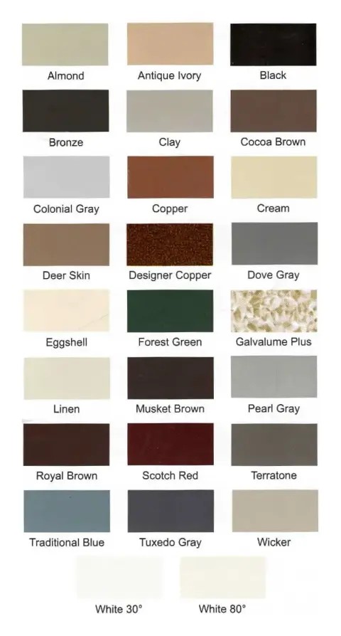 Heavy Metal Gutters color chart